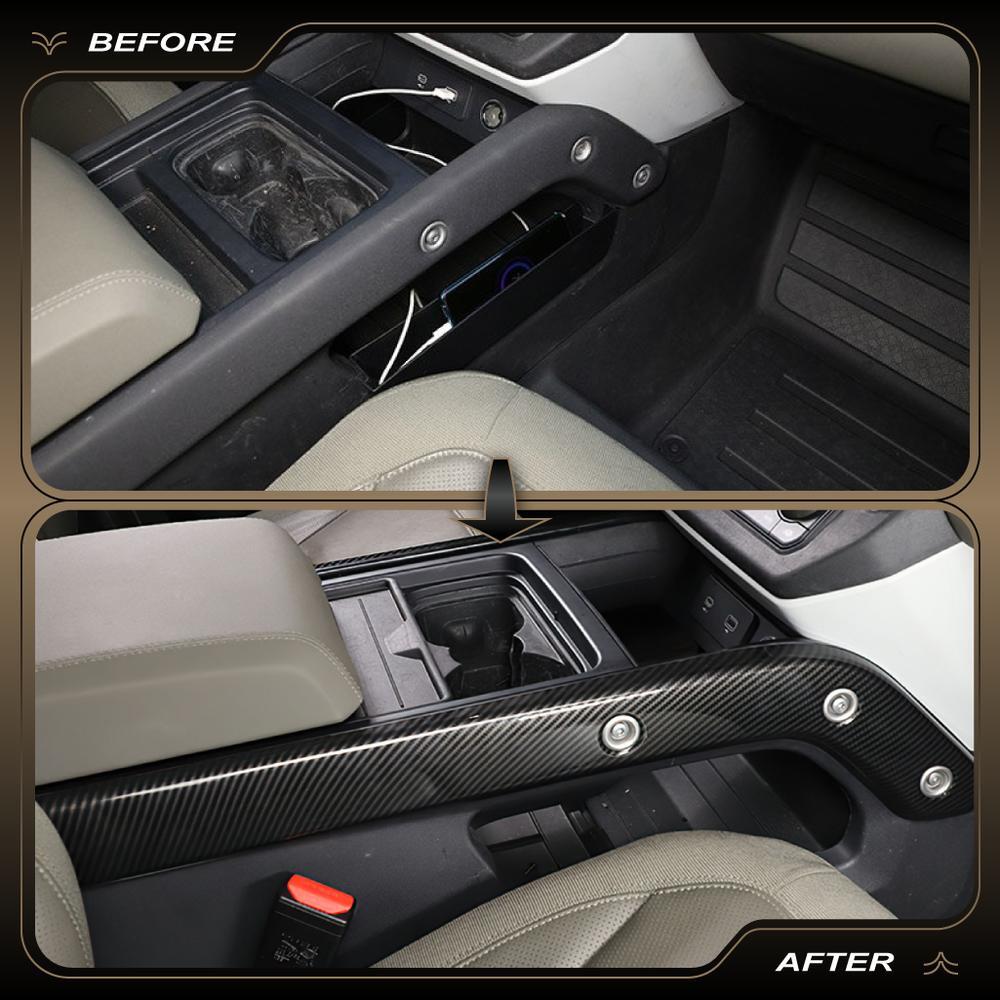 for Land Rover for Defender 20-2023 Carbon ABS Center Console Side Bars Frame Cover