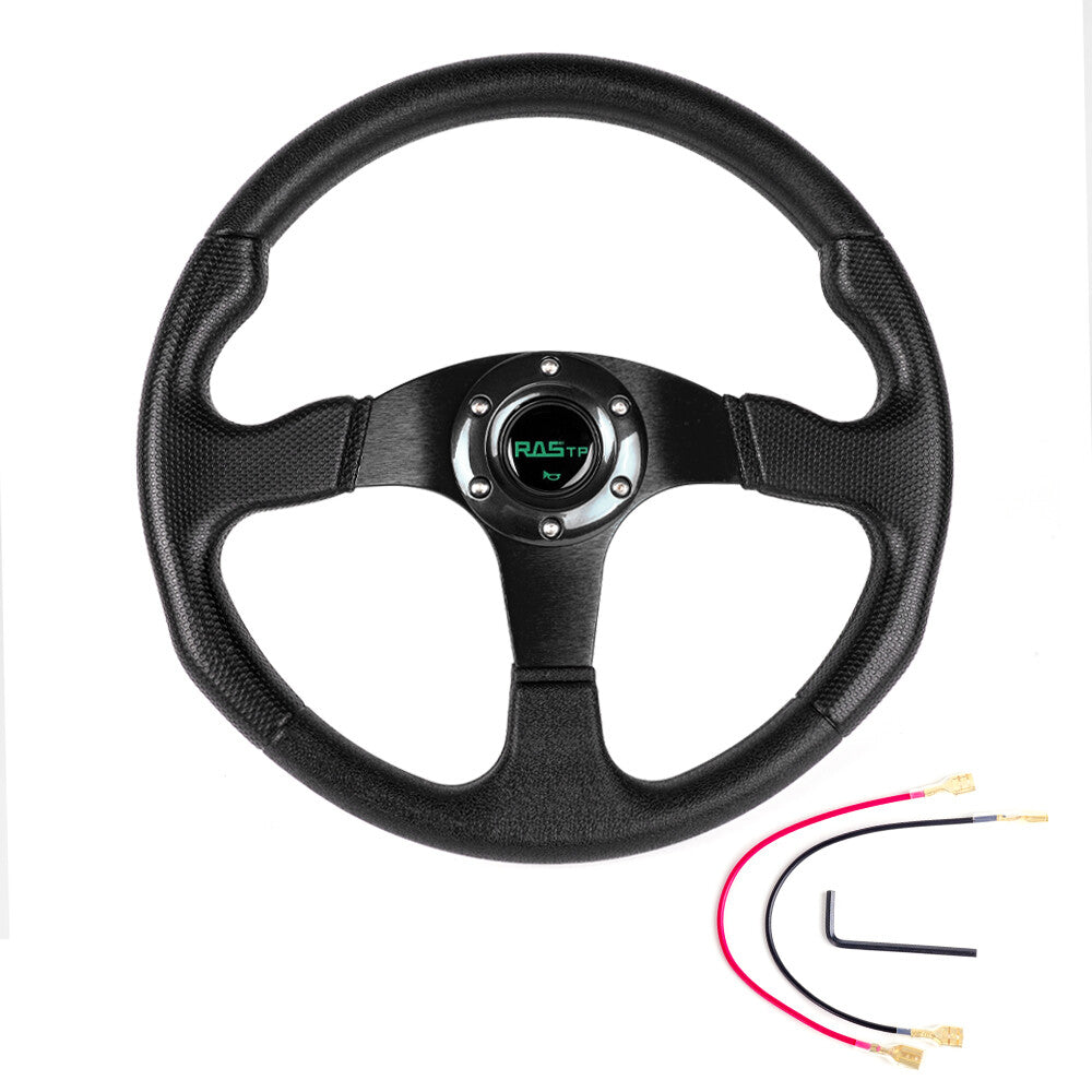 for Golf Cart Steering Wheel for Yamaha EZGO Club Car Black Aluminum