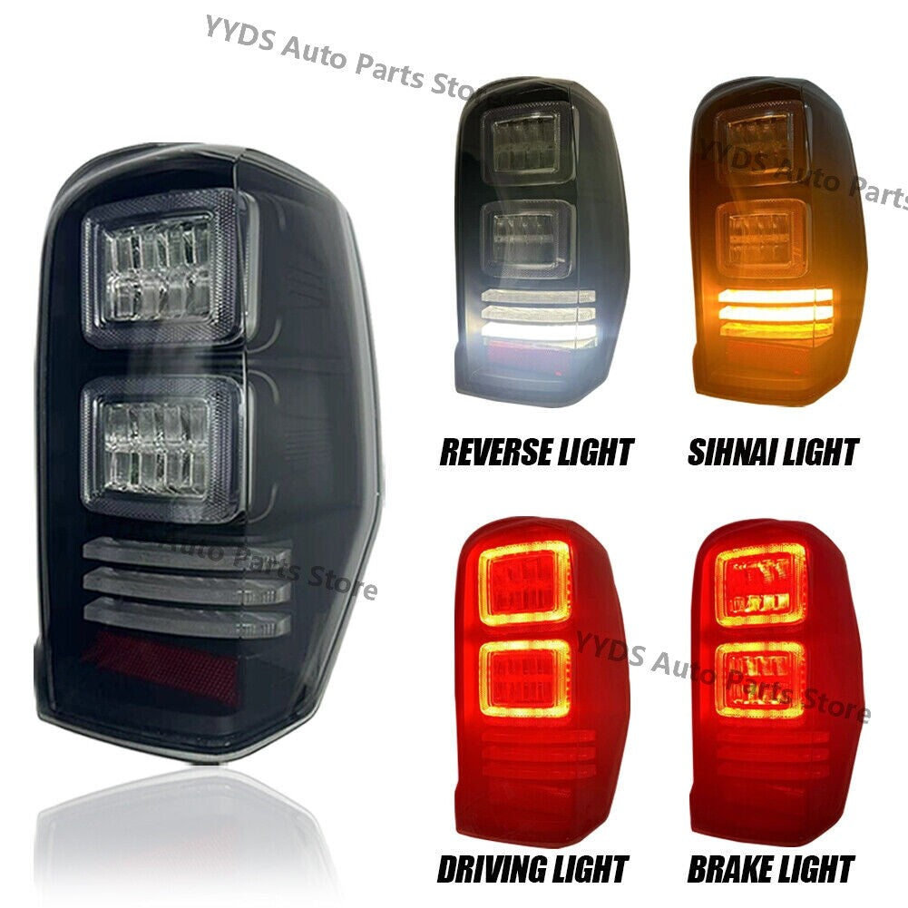1 Pair Black Trim LED Tail Light Lamp for Mitsubishi L200 Triton 2019-2024