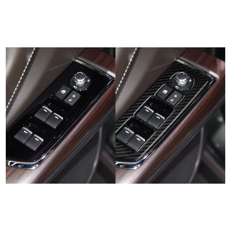 4Pcs Carbon Fiber Windlow Lift Switch Button Panel Trim for Mazda CX-9 2016-2022