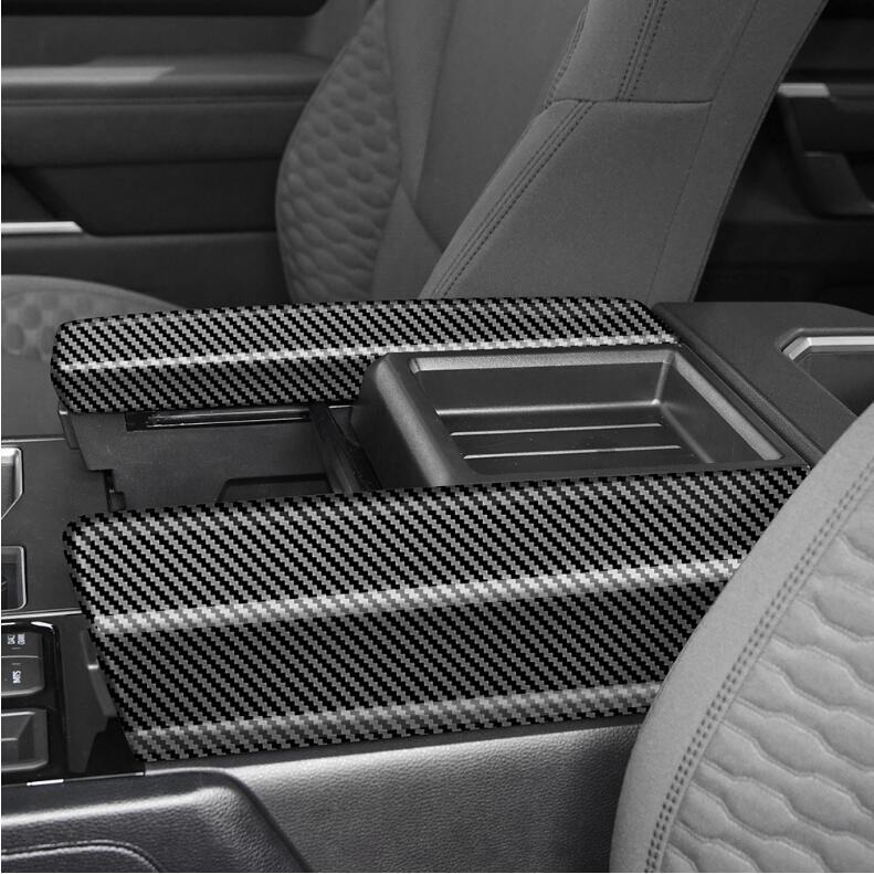 Carbon fiber center armrest storage box cover trim for Toyota Tenderra 2022-2024