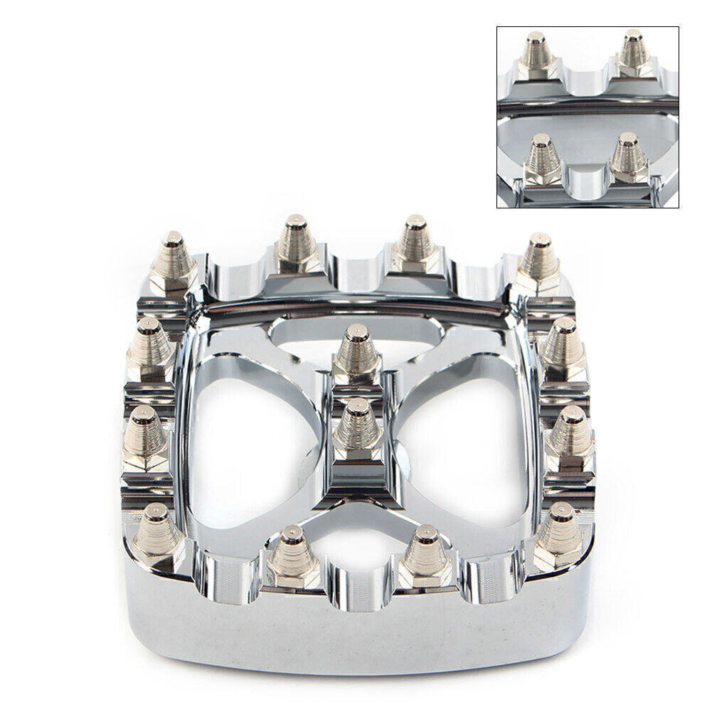 Chrome MX Style Brake Pedal Pad Cover for Harley Softail Dyna Sportster Iron 883