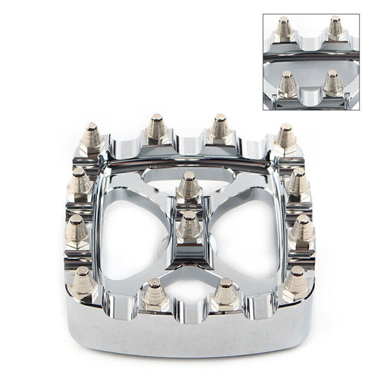 Chrome MX Style Brake Pedal Pad Cover for Harley Softail Dyna Sportster Iron 883
