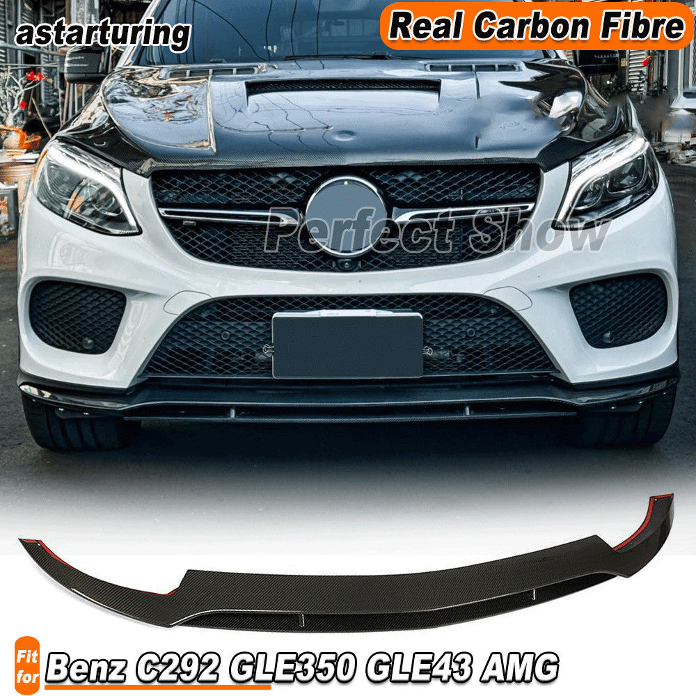 for Mercedes C292 GLE350 GLE43 2015-19 REAL Carbon Front Bumper Lip Spoiler