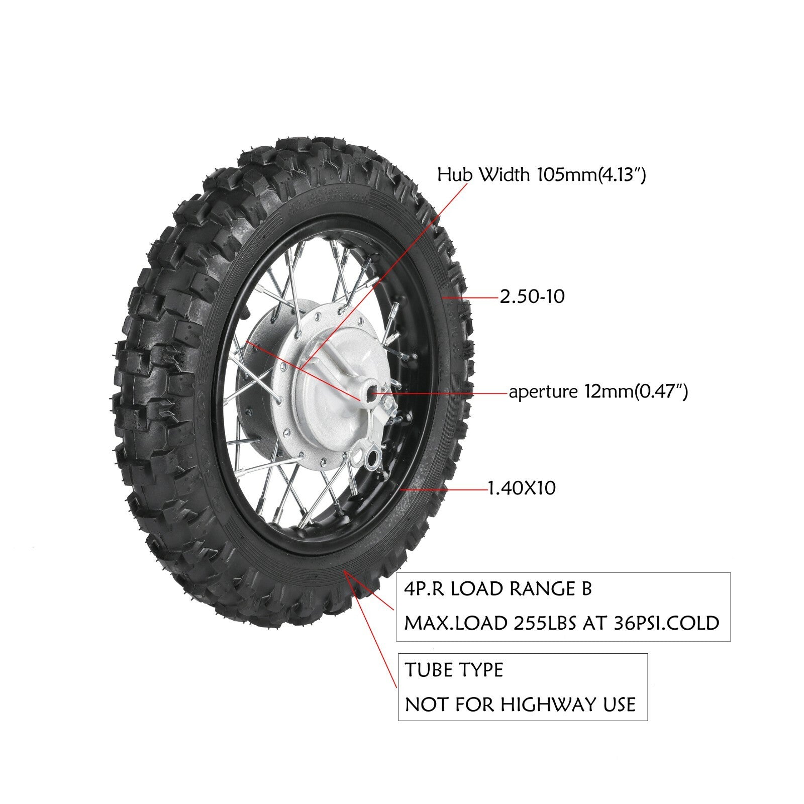 2.50-10 Front Wheel Tyre +Front Fork Triple Kit for CRF50 PW50 Pit Pro Dirt Bike