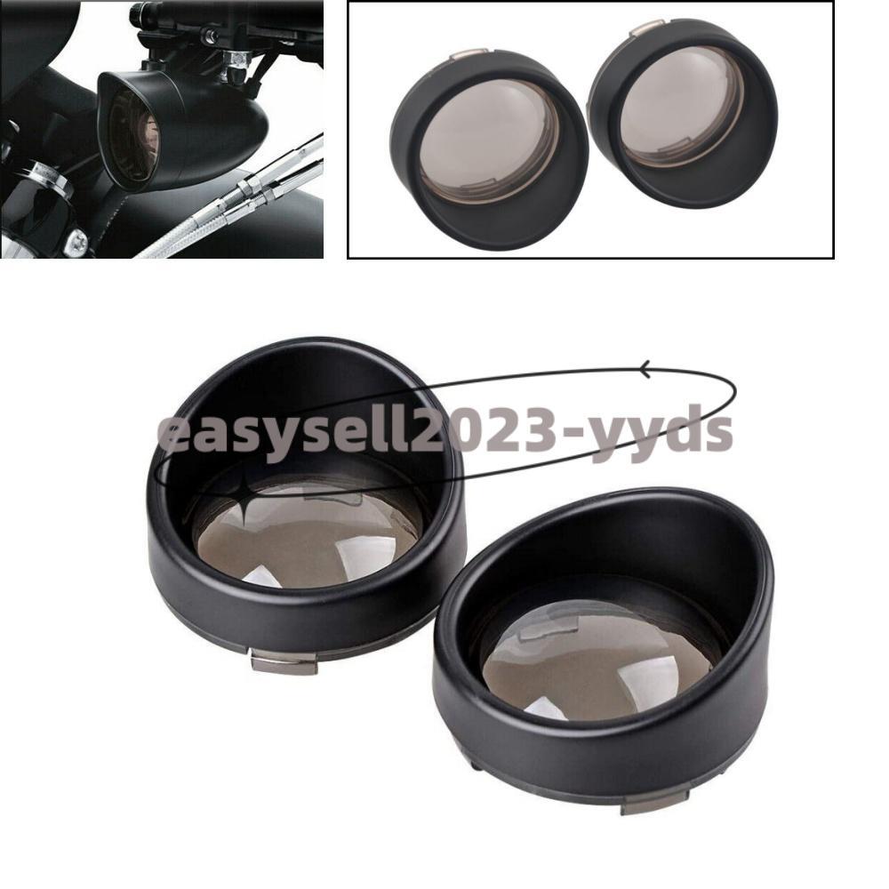 Turn Signal Light Smoke Lens Cover Bezels Visor Fit for Harley Touring Road King