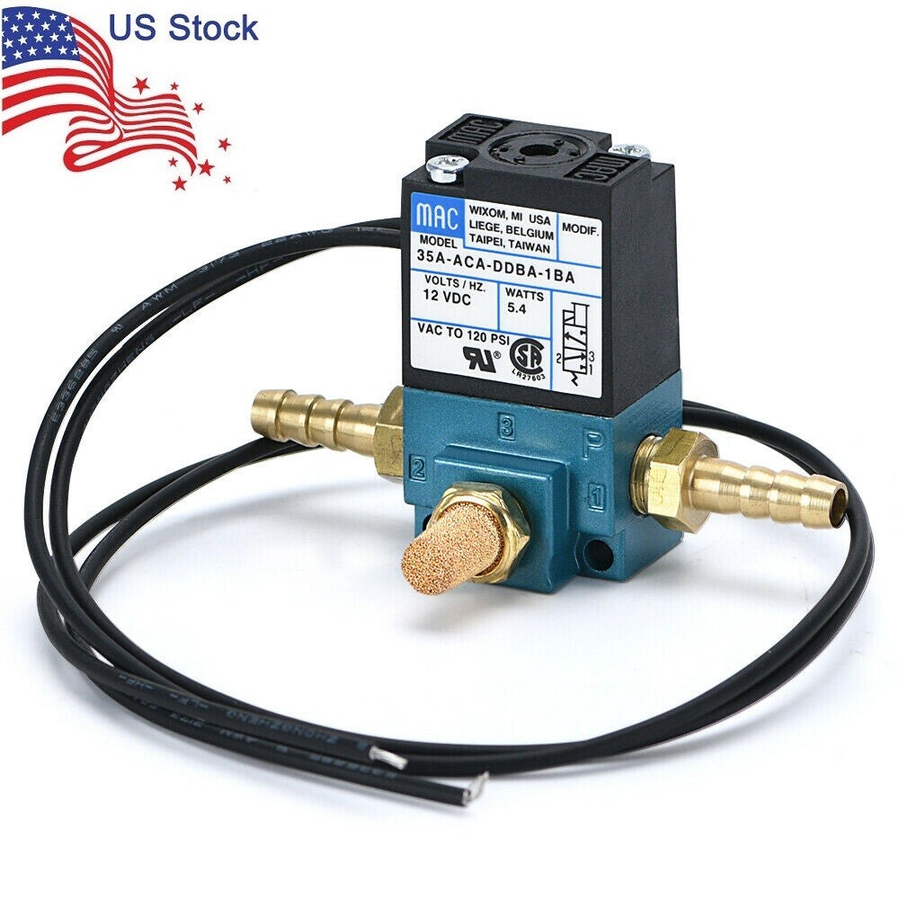 Brass Silencer 1/8'' NPT 3 Port 12V Electronic Boost Control MAC Solenoid Valve