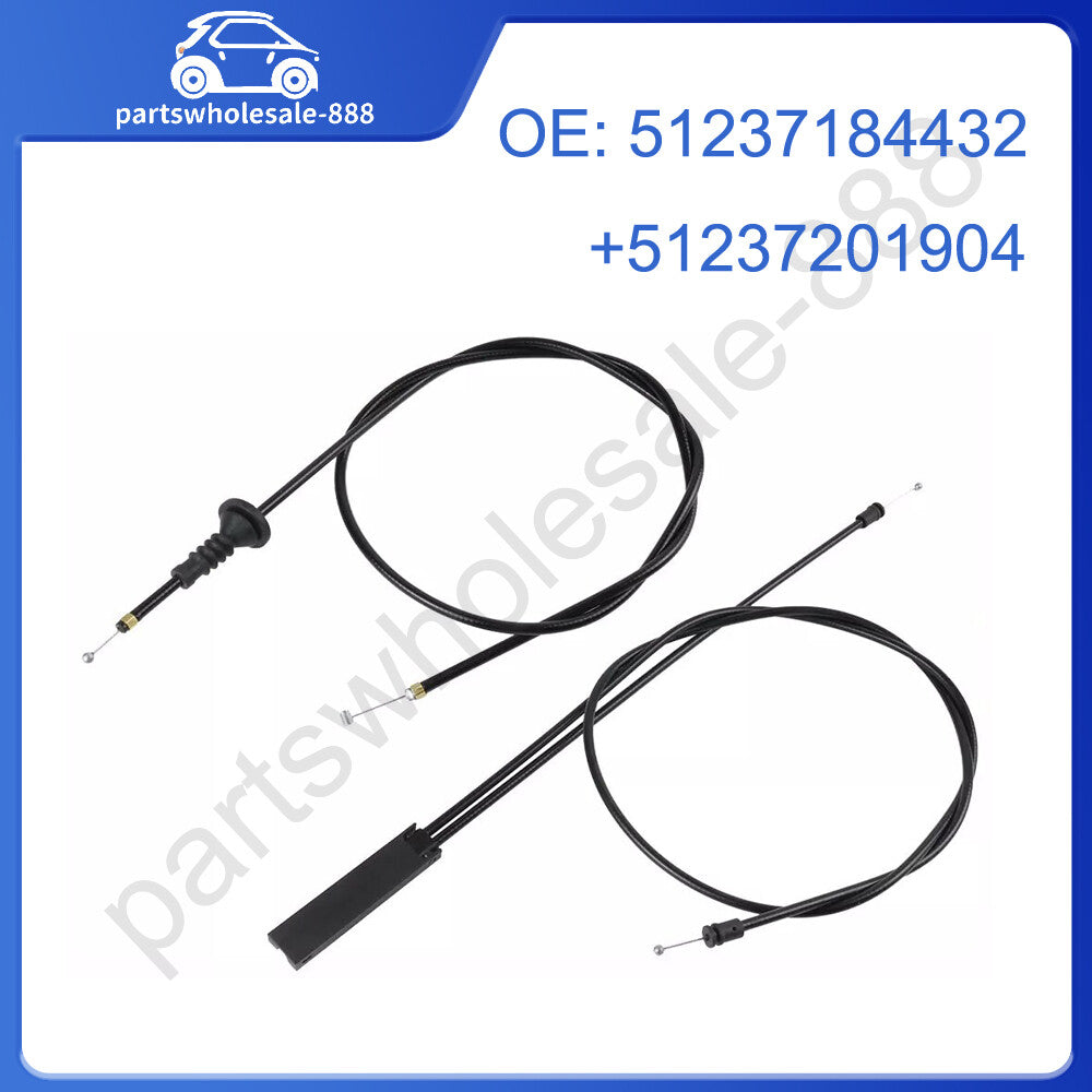 2PCS Front Rear Hood Release Cable for BMW E90 X1 E84 E92 E93 328i 51237184432