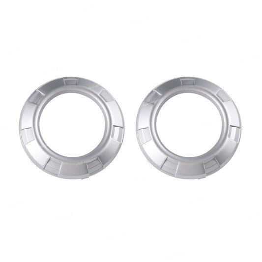 2Pcs Front Left+Right Fog Light Lamp Cover Silver for Mitsubishi for Pajero Montero
