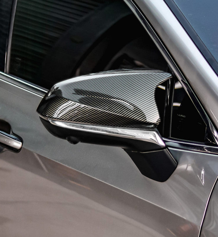 for Lexus NX RX 2015-24 Carbon Fiber Side Ox Horn Rearview Mirror Cover Cap Trim