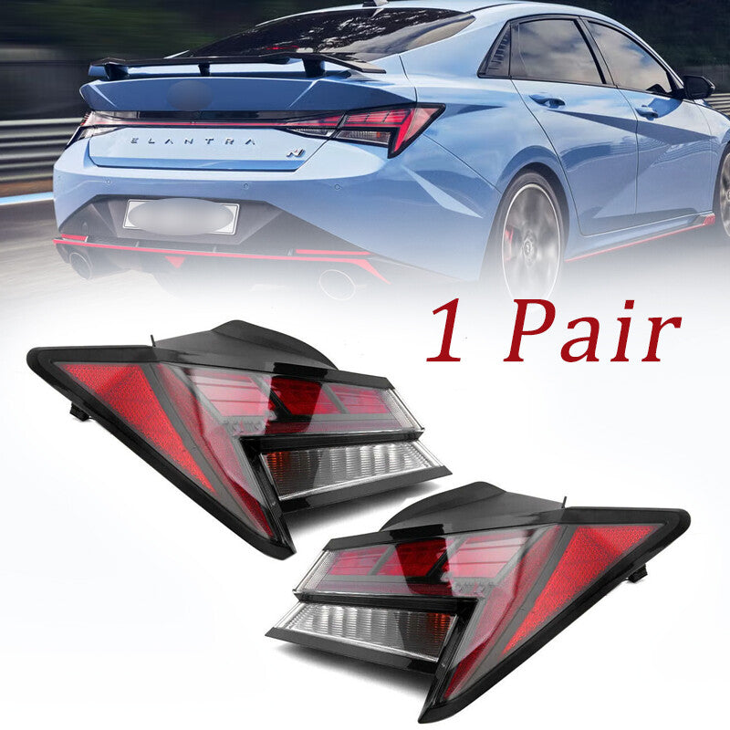 2-piece set of left + right exterior LED taillights for 2021-2023 for Hyundai for Elantra .