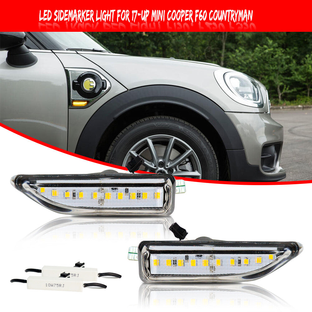 For 2nd generation for Mini F60 Countryman 17-up Clear Amber Front Marker Lights