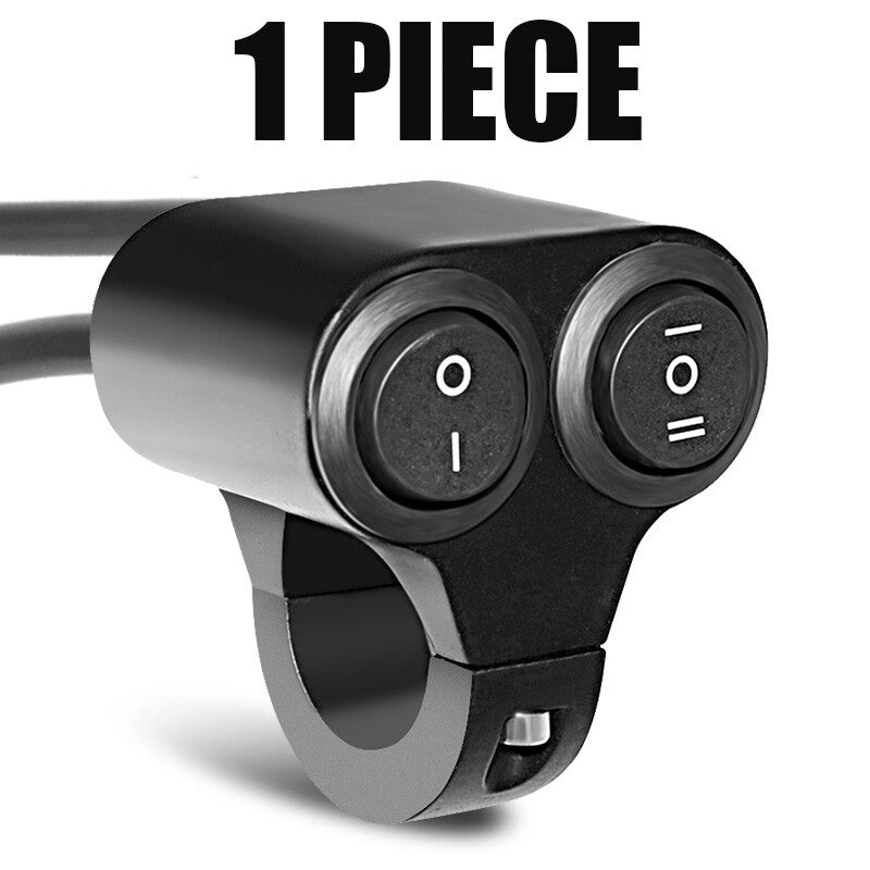 7/8 Motorcycle Handlebar Dual Button Switch On Off Fog Spot Light Headlight 12V