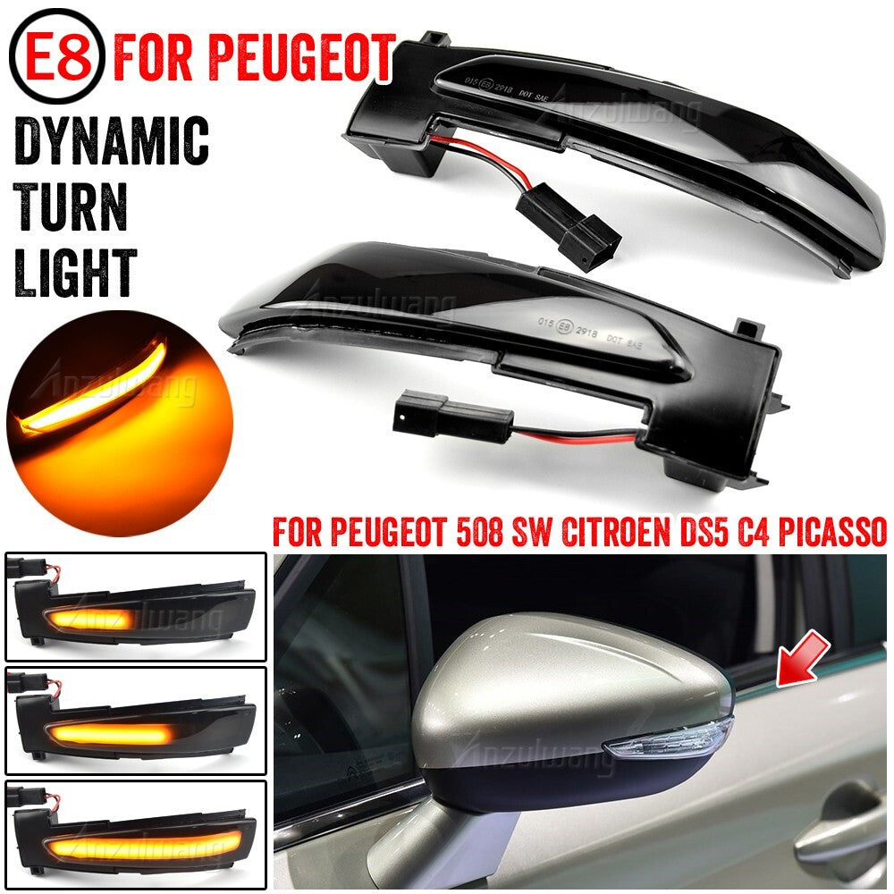 Dynamic Turn Signal Light for PEUGEOT 508 SW 2010-2017 for Citroen DS5 C4 Picasso