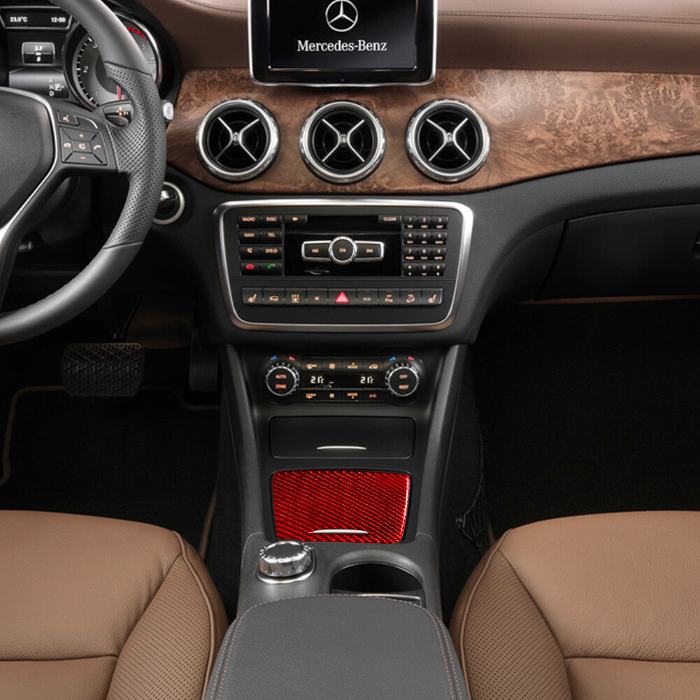Red Storage Box Trim Cover Decoration for Mercedes Benz CLA 2014-2018/GLA 15-18