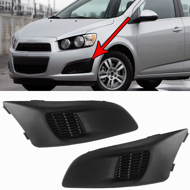 Front Bumper Grille-Trim Cover Pair for Chevrolet 12-16 Sonic