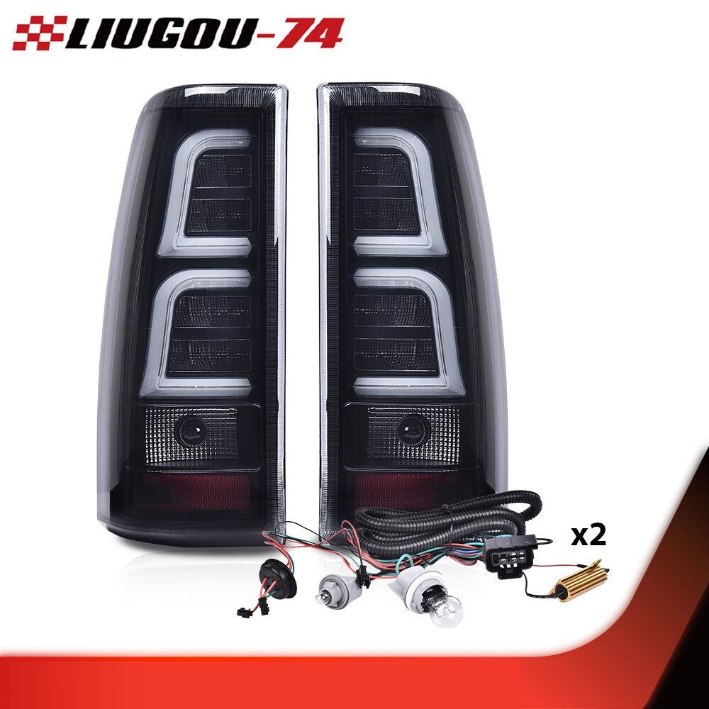 Suitable for 1999-2006 for Chevrolet Silverado left + right LED taillights in black/smoked finish.