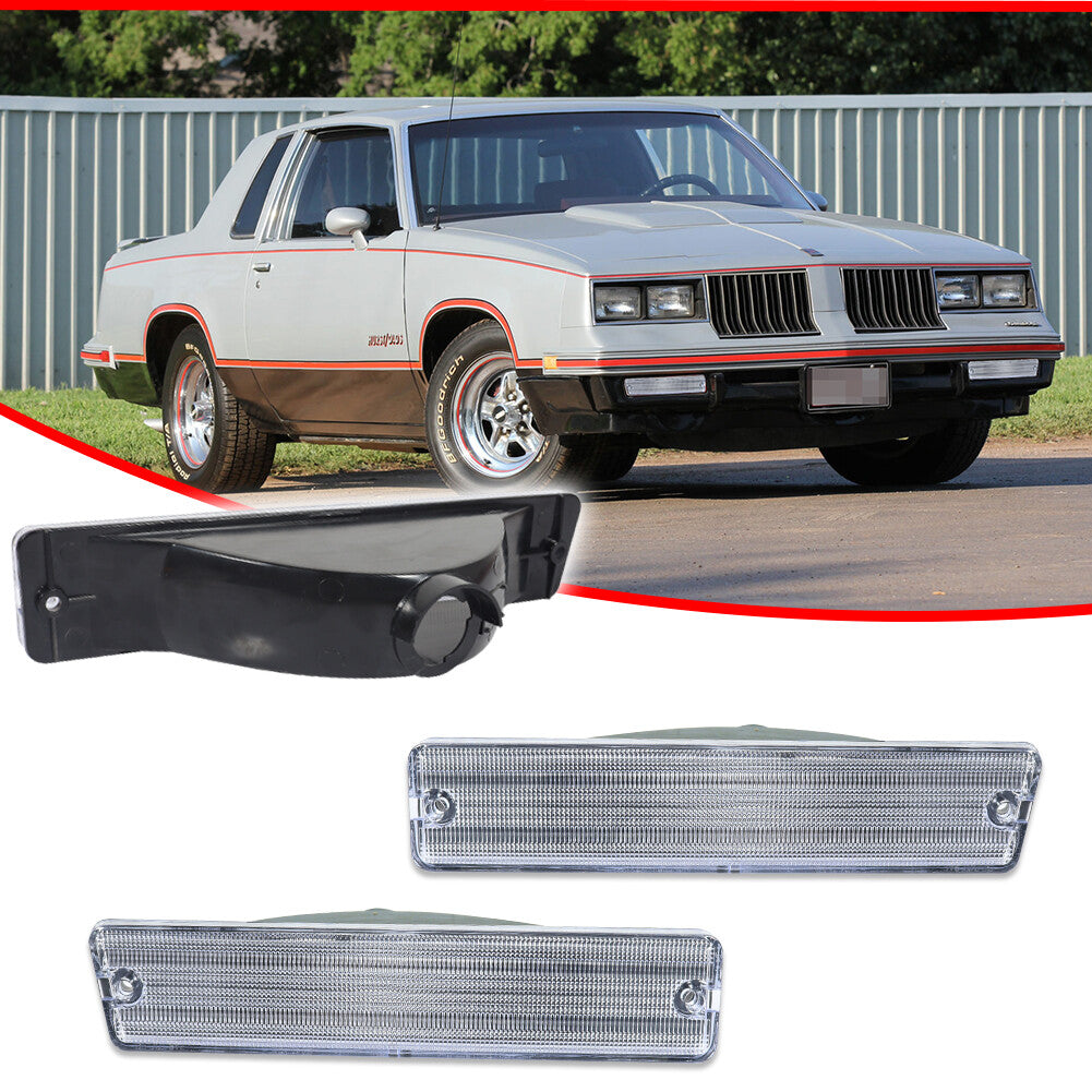 A pair of clear front marker light lenses for 1981-88 Cutlass - Parking Turn Signal