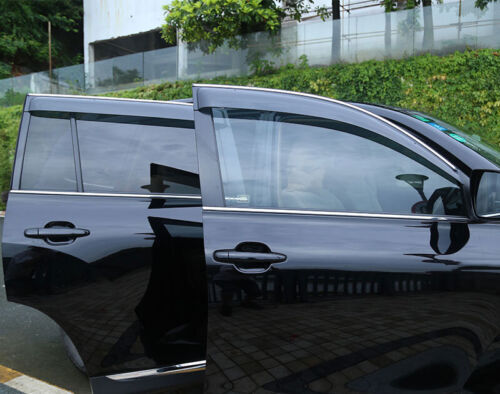 2008-2013 4pcs Black Window Visor Shades Sun Rain Guard for Toyota Highlander