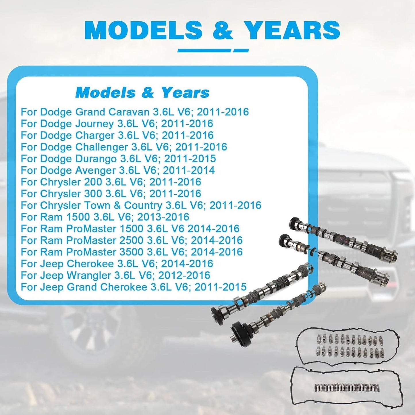 Pentastar Camshafts Rockers Lifters Assembly Fits 11-21 for Chrysler for Dodge for Ram 3.6L