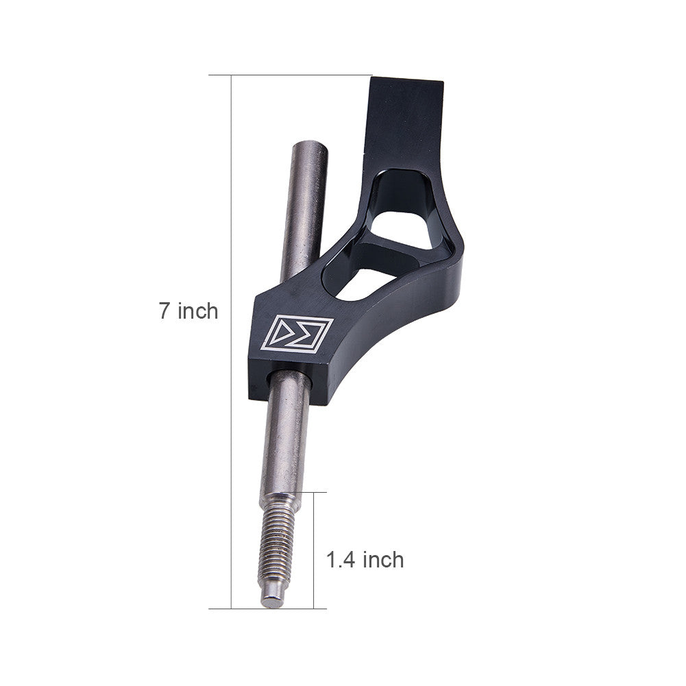 Car Aluminium Adjustable Height Lever Extension For Shift Knob Black w/ Adapter