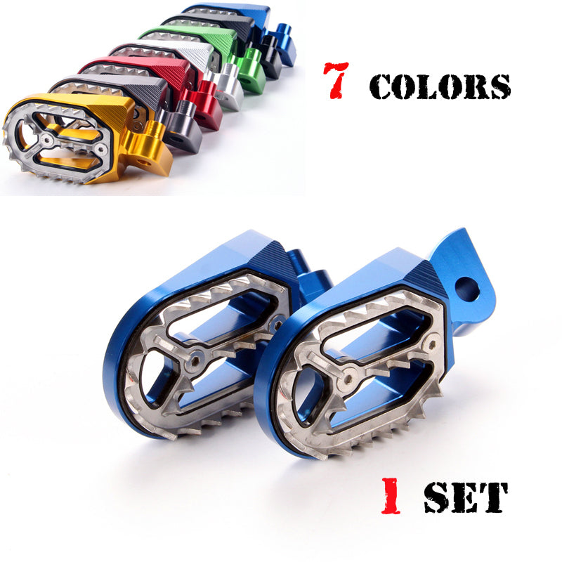 2xBlue Motorcross fat foot pegs footrest for YAMAHA YZ 85/125/250/400/426 WR250R