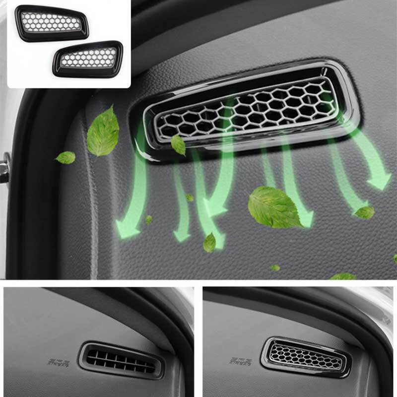 for Honda for Civic 2022-2023 Gloss Black Console AC L&R Air Outlet Vent Cover Trim