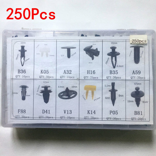 250pcs Car Body Push Pin Rivet Clips Retainer Fastener Assortment for Nissan