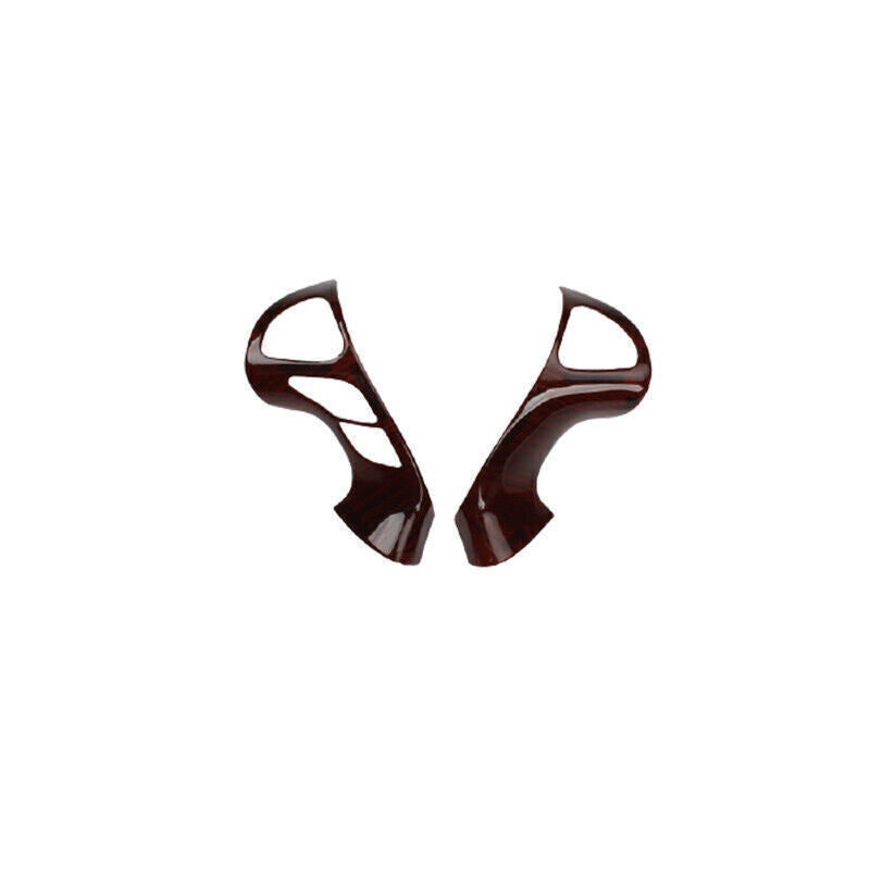 Steering Wheel Button Frame Trim 2PCS for Nissan Murano 2015-2021 Red Wood Grain