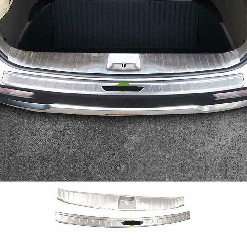 for Kia Carnival 2022-23 Silver Steel Rear Bumper Protector Sill Plate Guard 2Pc