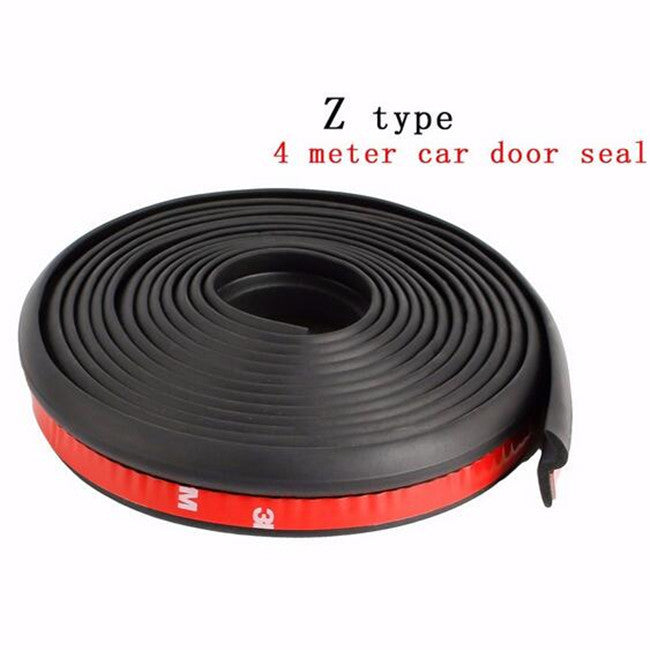 Car Black Z-Shape 4M Vehicles Window Rubber Sealing Weather Strip Sticker Pad