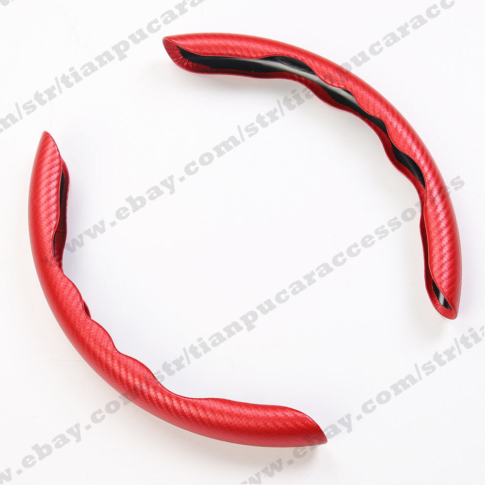 2x Universal Carbon Fiber Car Steering Wheel Booster Cover Accessories Non-Slip