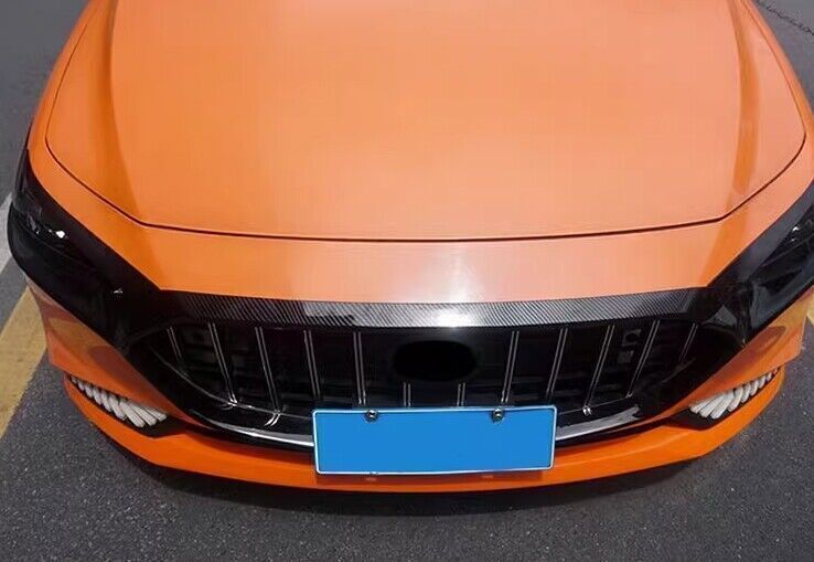 for Mazda 3 Axela 19-23 Carbon Fiber Style Front Mesh Grille Upper Hood Trim 3X