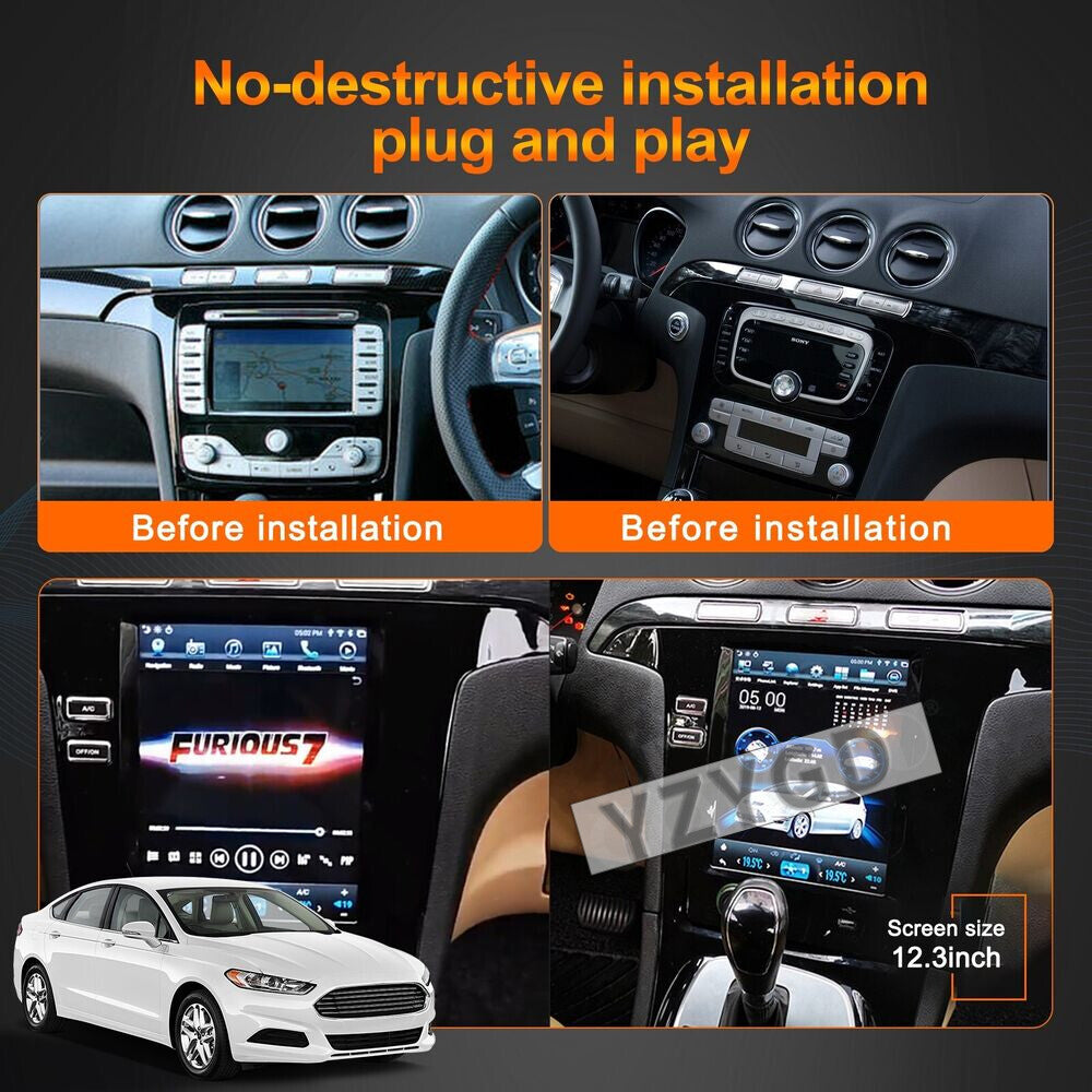 for Ford S-Max Galaxy 2007-15 CarPlay 2Din Car Radio Stereo Receiver 64GB Screen