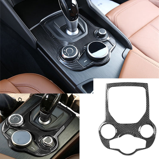 Real Carbon Fiber Gear Shift Panel Trim for Alfa Romeo Giulia / for Stelvio 2017-2019