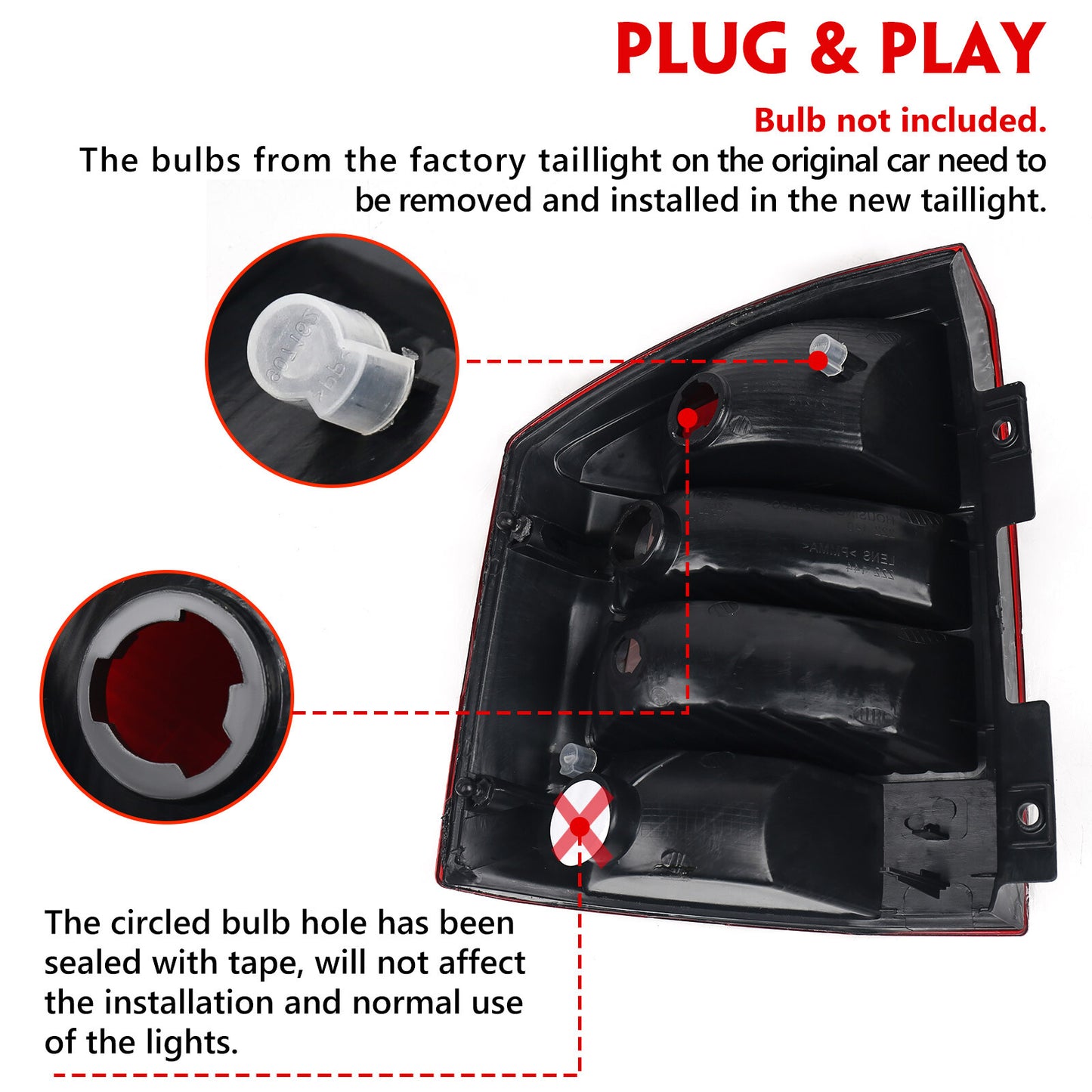 Applicable to 2007-2010 for Jeep compass breaking red taillights, passenger right hand.