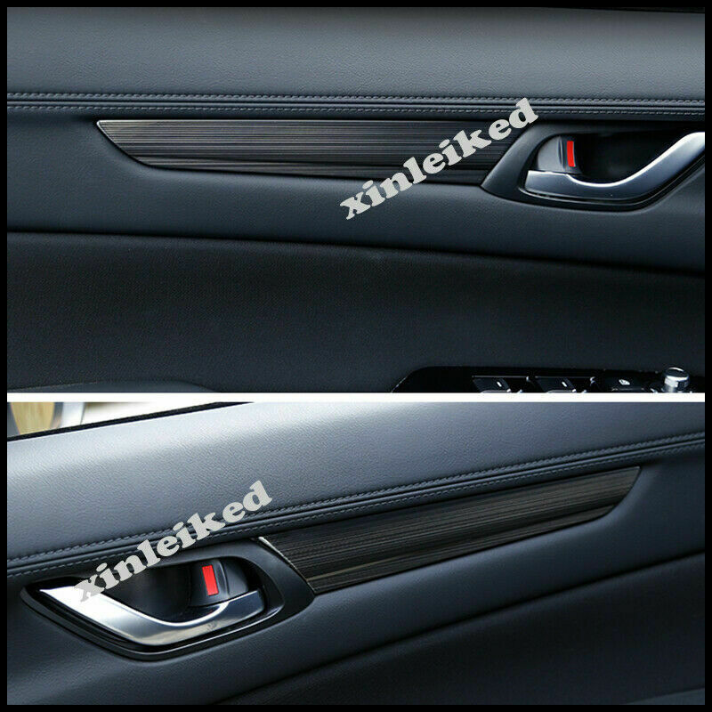 for Mazda CX-5 2017-2021 Black Titanium Inner Door Panel Cover Trim Strip Handle