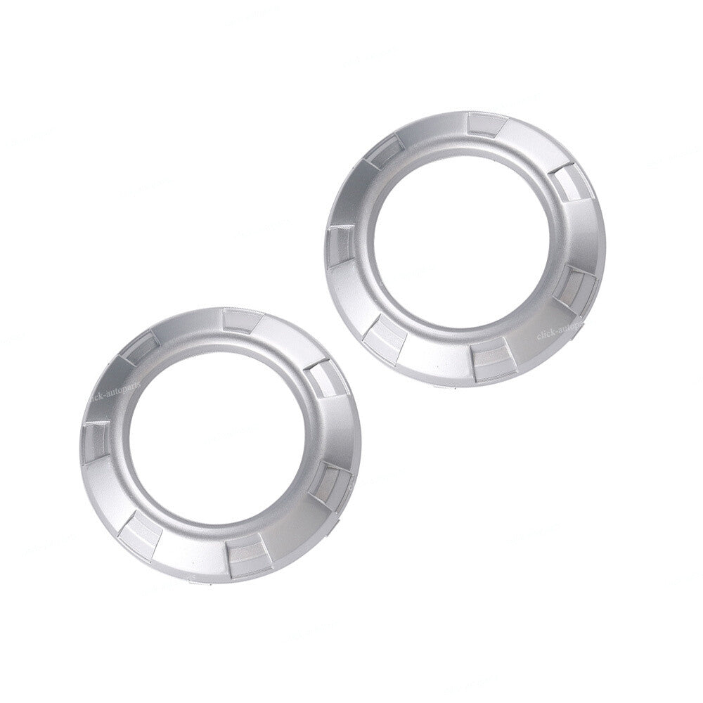 2Pcs Front Left+Right Fog Light Lamp Cover Silver for Mitsubishi for Pajero Montero