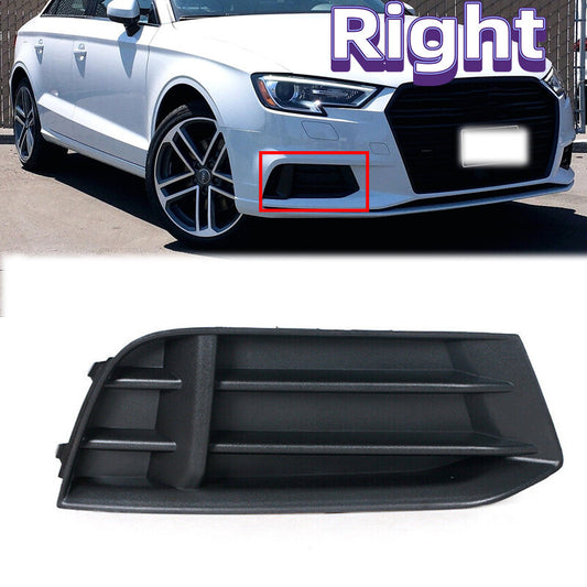Right Front Bumper Fog Lamp Cover Grille for AUDI A3 2017-2020 ABS Passenger