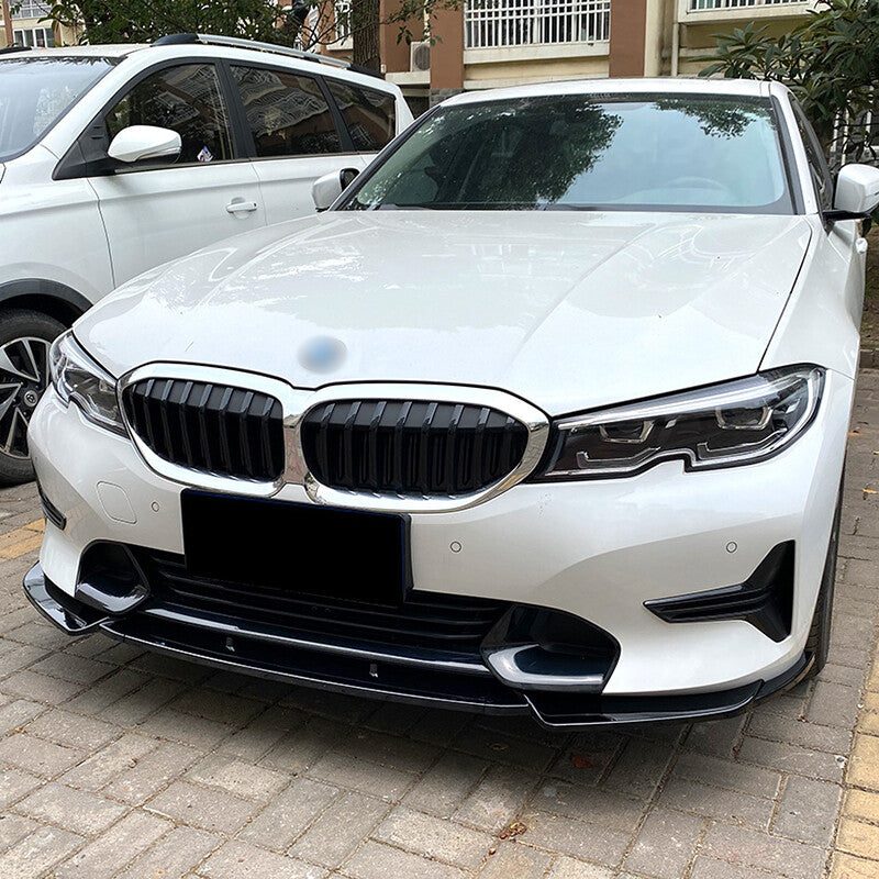 Gloss Front Bumper Lip Spoiler Splitters for BMW 3 Series G20 G21 320i 2019-2022