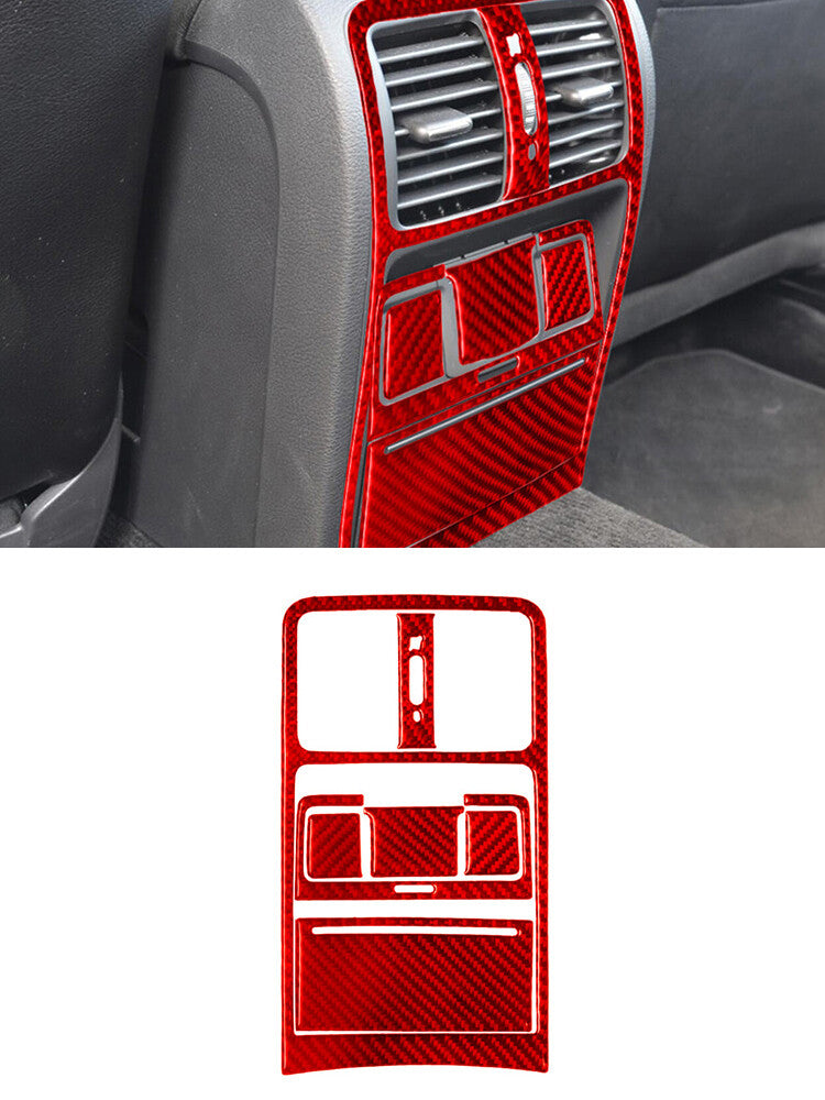 Rear Air Conditioner Vents Trim Cover Carbon Fiber for VW for Passat 2006-2011 Red