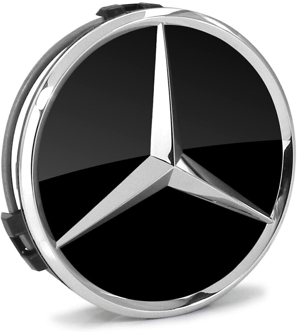 4-piece set of 75mm black and silver wheel center caps for all new AMG models.