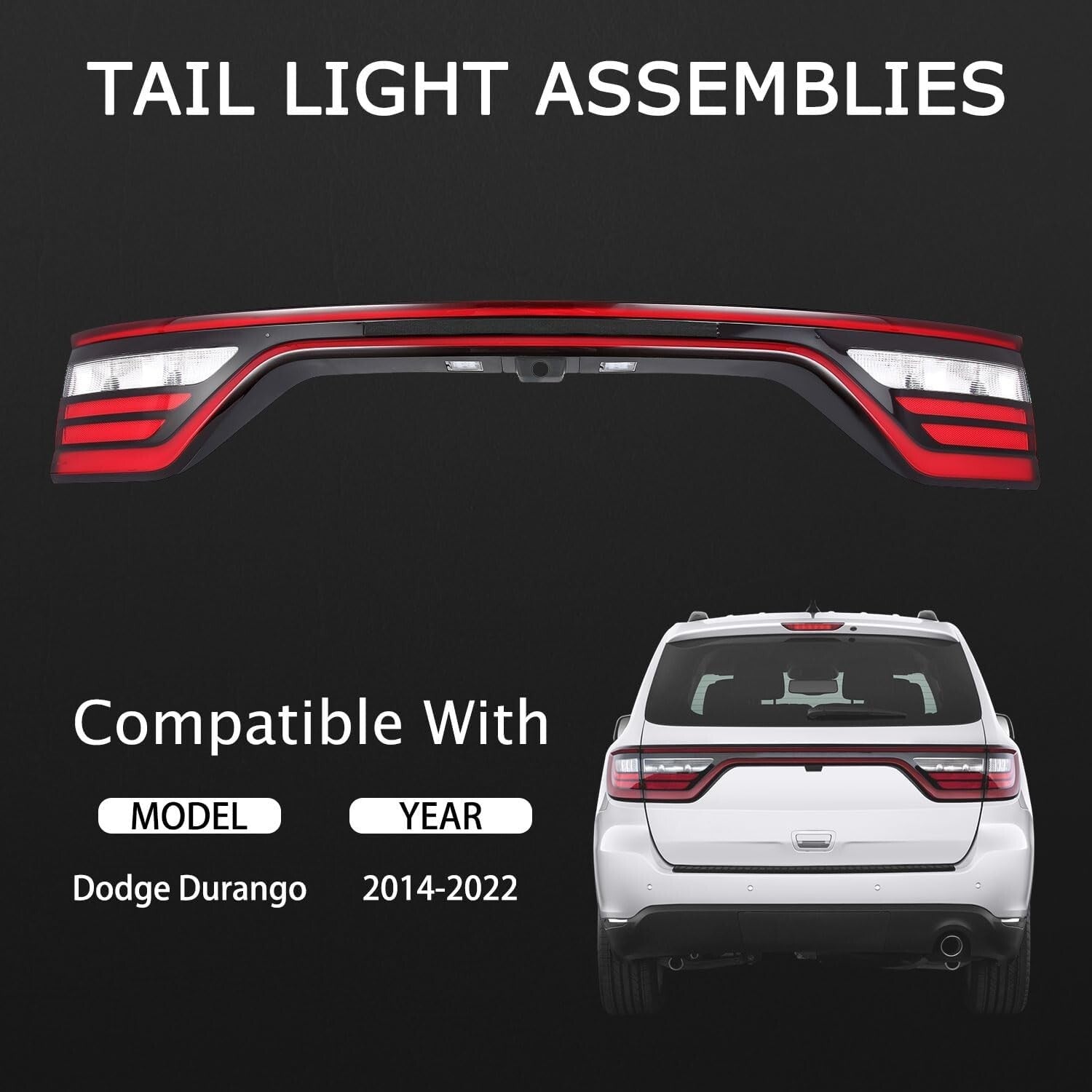 For 2014-2022 for Dodge Durango Tail Light Lamp Liftgate W/ Camera Hole 68453659AC