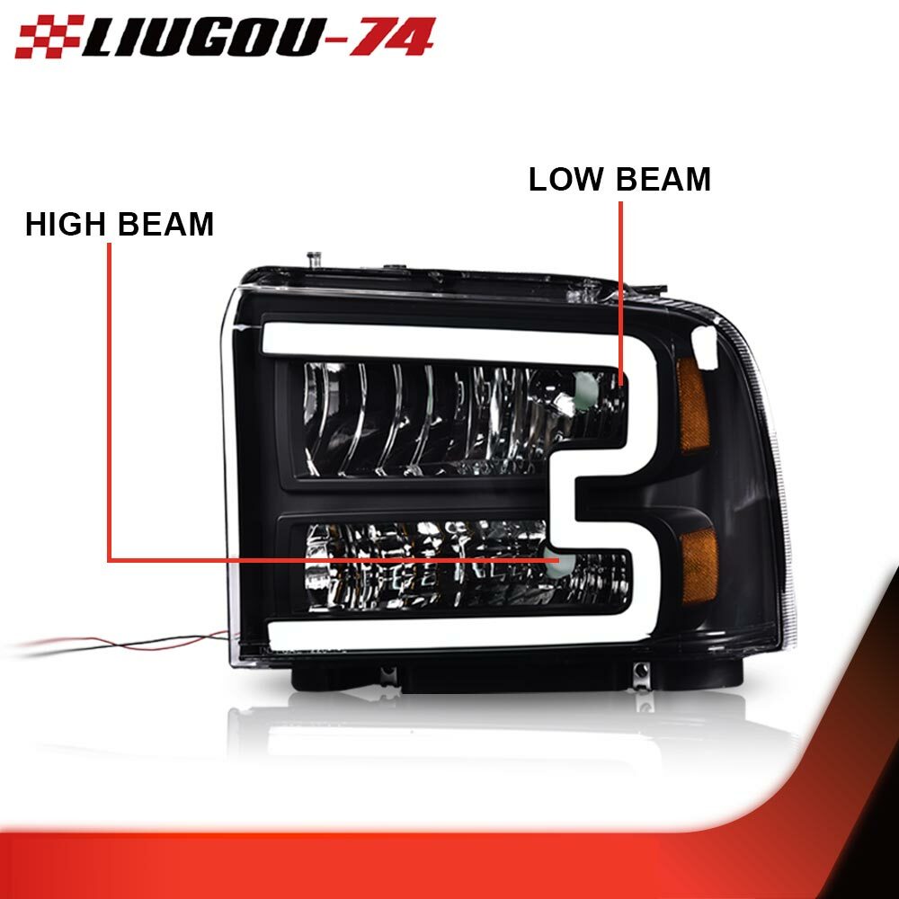 Super DRL Club Headlight Black Package for 05-07 for Ford F350 F450 F550