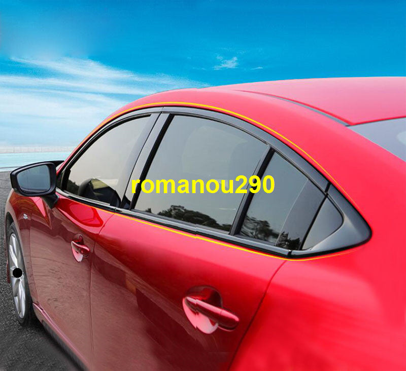 Fit for Mazda 6 2014-2021 ABS Glossy black Side Window Molding Cover Trim 10pcs