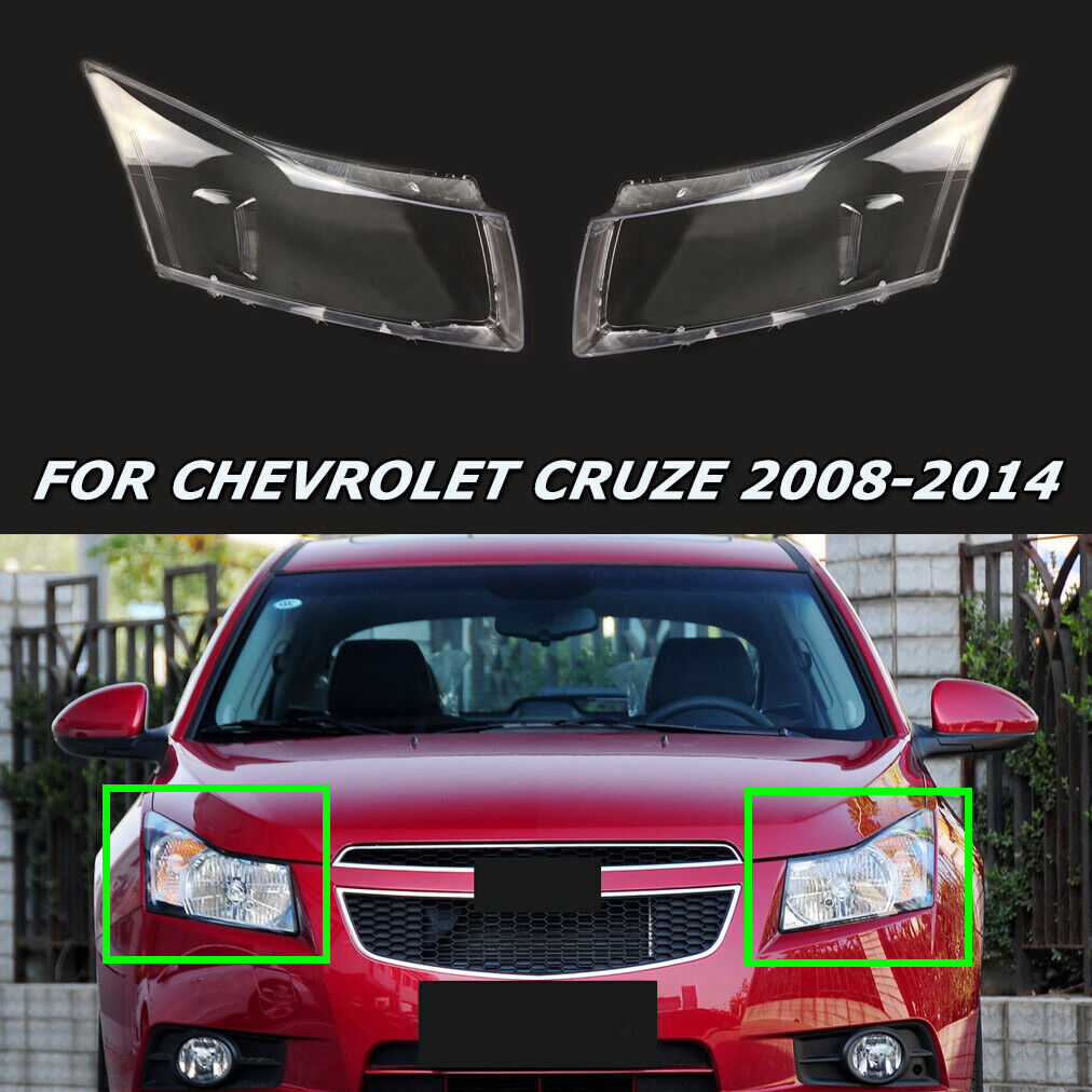 Replacement of transparent headlight covers and lenses for a pair of for Chevrolet for Cruze 08-14 cars.