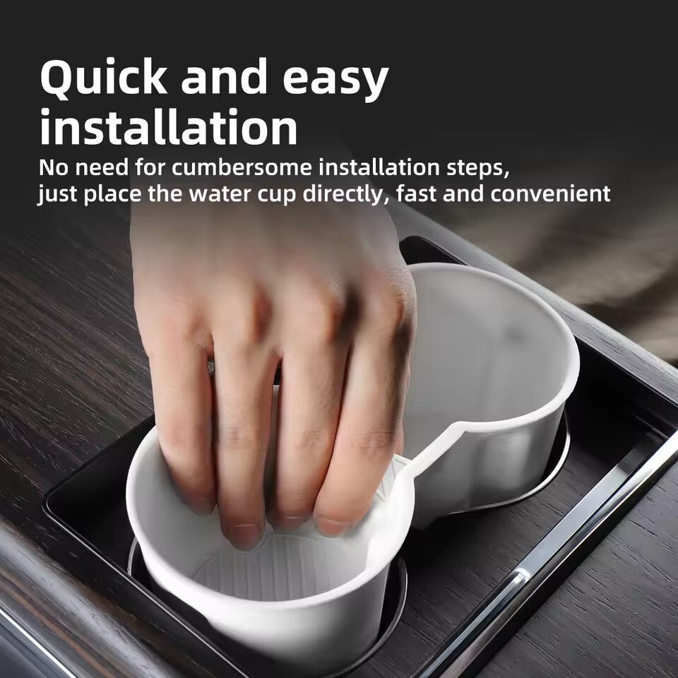 for Tesla Model X S 2023 2024 Rear Row Water Cup Holder Center Console Black
