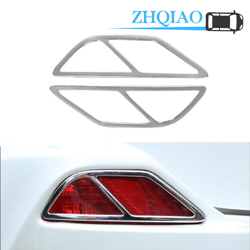 ABS Chrome Rear Bumper Reflector Fog Light Lamp Cover Trim For RAV4 2016-2018
