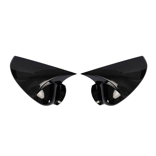 2XGlossy Black Ox Horn Side Door Mirror Cover Cap fit for Honda Accord 14-17 NEW