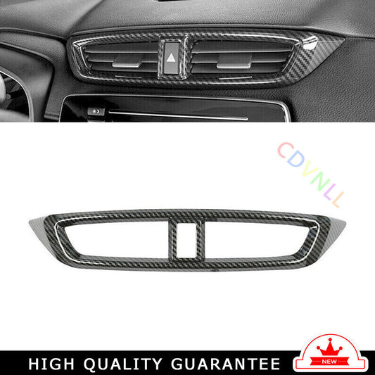 Middle Air Outlet Vent Cover Trim 1PCS for Honda CRV CR-V 2017-22 Carbon Fiber